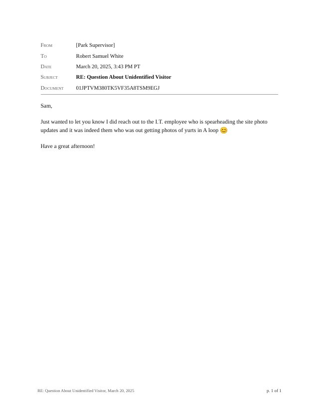 First page — They sent someone to build a case against me.