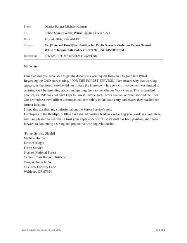 First page — The forest service demonstrates accountability.